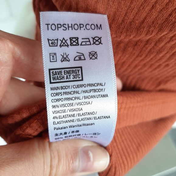 TopShop Ribbed Lace Up Crop Top - Picture 6 of 6